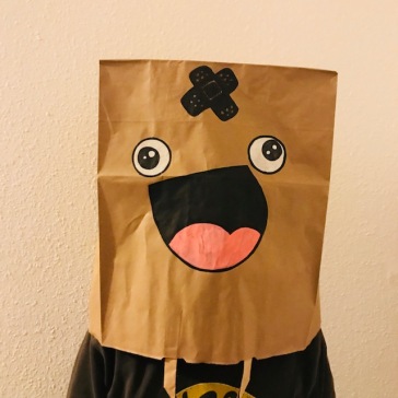 Masque rigolo sac en papier craft diy carnaval bricolage enfant masque foufou