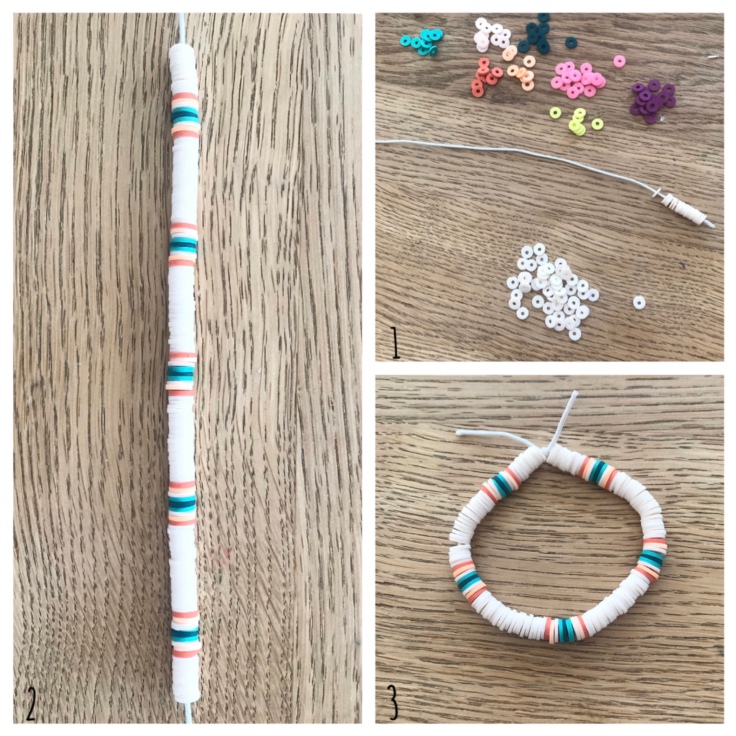 Le bracelet de l’été - DIY - bricolage enfant - craft for kids - perles heishi -